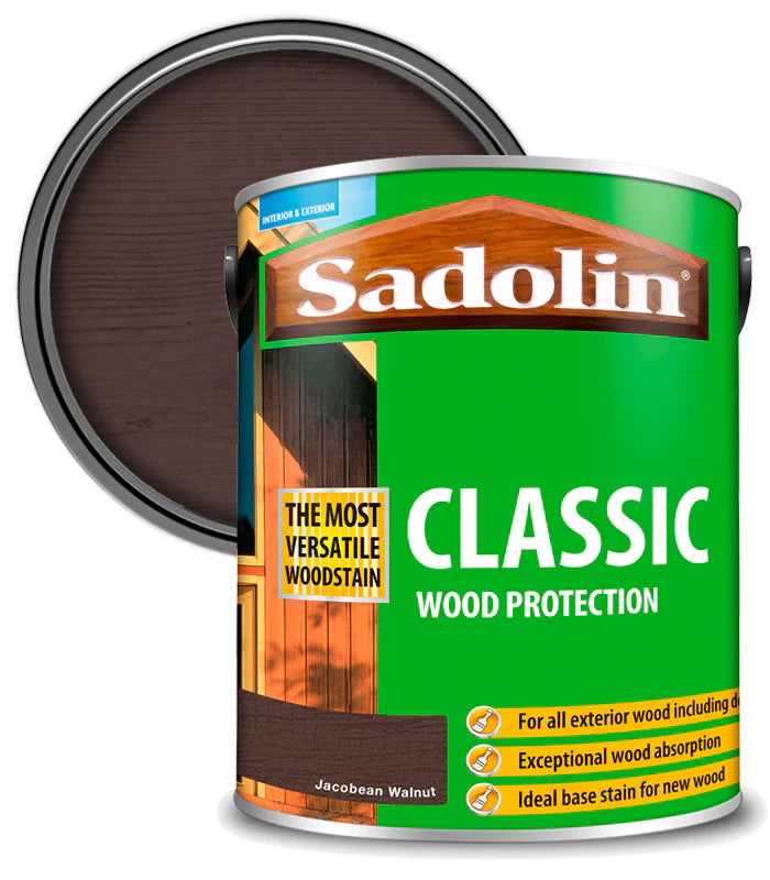 SADOLIN CLASSIC ALL PURPOSE WOODSTAIN JACOBEAN WALNUT 5L
