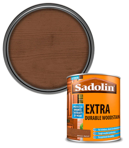 SADOLIN EXTRA DURABLE WOODSTAIN AFRICAN WALNUT 1L