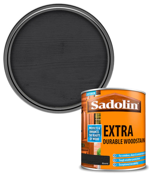 SADOLIN EXTRA DURABLE WOODSTAIN EBONY 1L