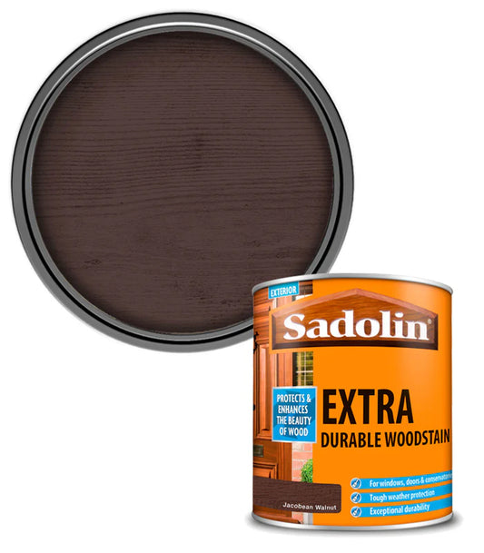 SADOLIN EXTRA DURABLE WOODSTAIN  JACOBEAN WALNUT 1L