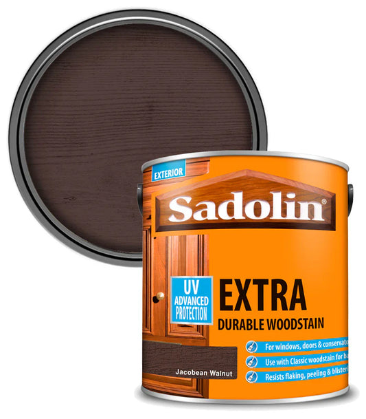 SADOLIN EXTRA DURABLE WOODSTAIN JACOBEAN WALNUT 2.5LT