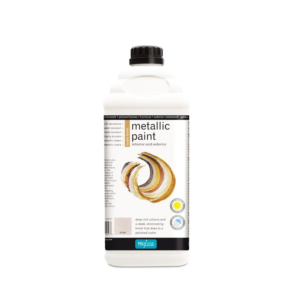 SILVER ACRYLIC METALLIC PAINT 500ML