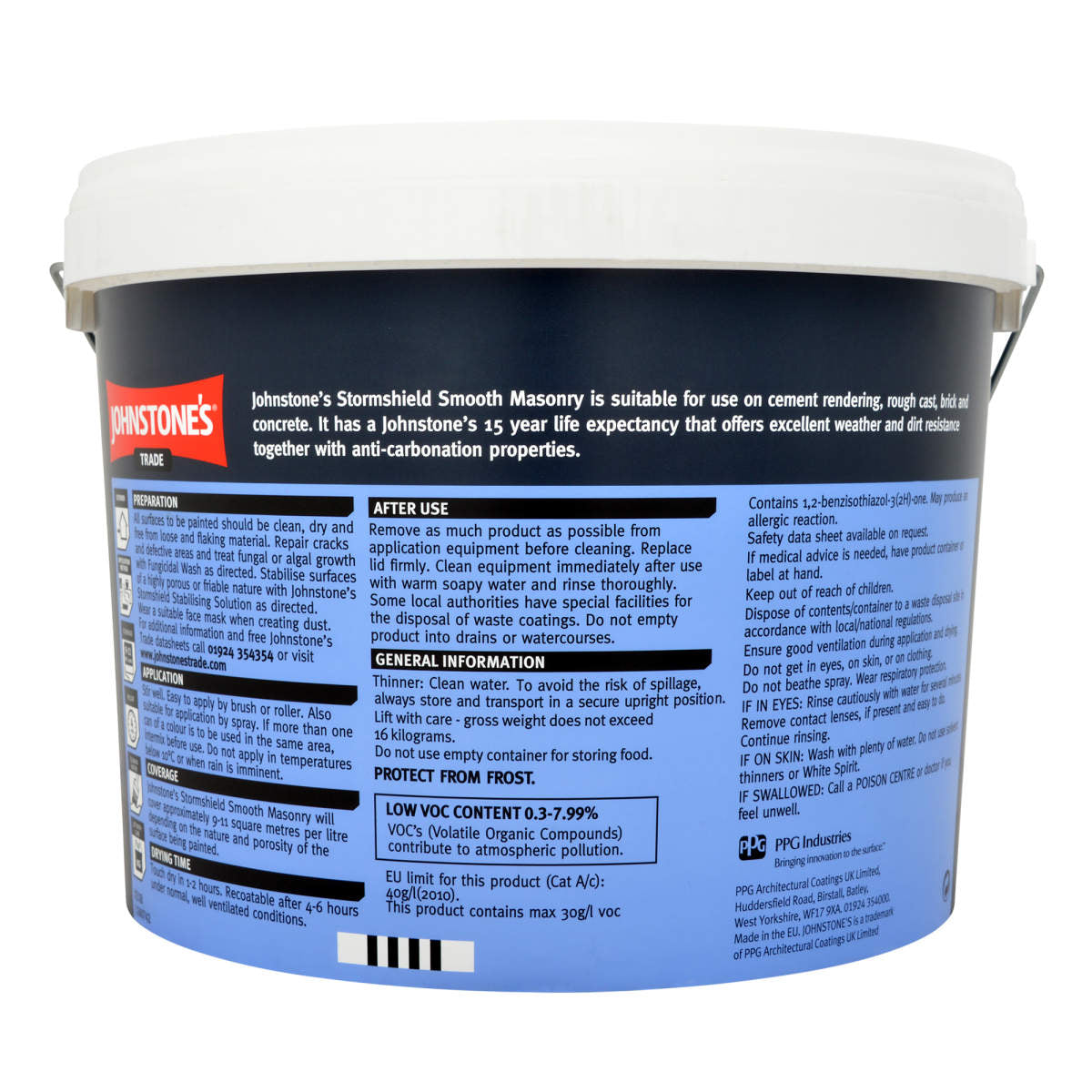 JOHNSTONE'S STORMSHIELD SMOOTH MASONRY MAGNOLIA 10L