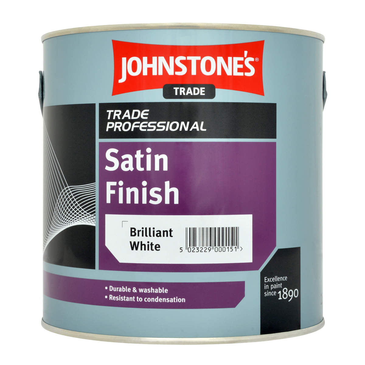 JOHNSTONE'S SATIN FINISH BRILLIANT WHITE 2.5L