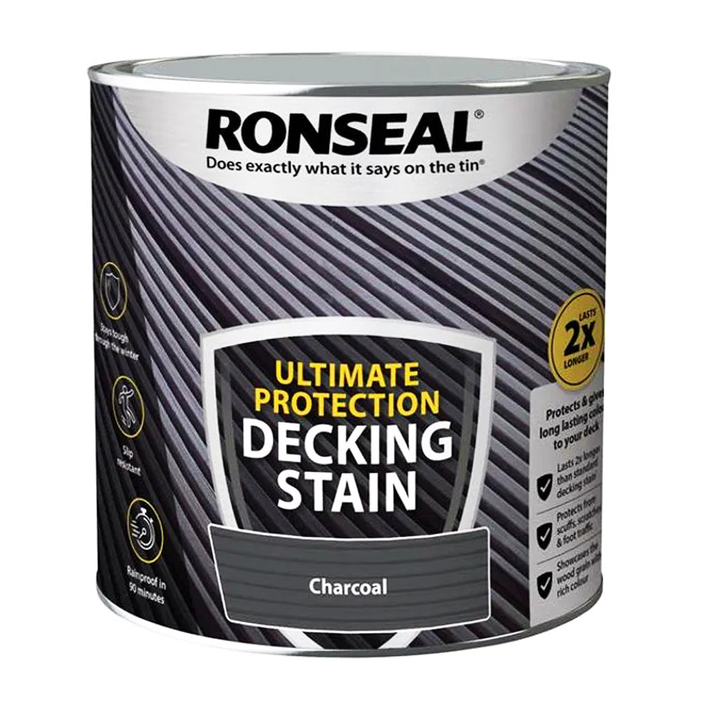 Ronseal Ultimate Protection Decking Stain can on a white background