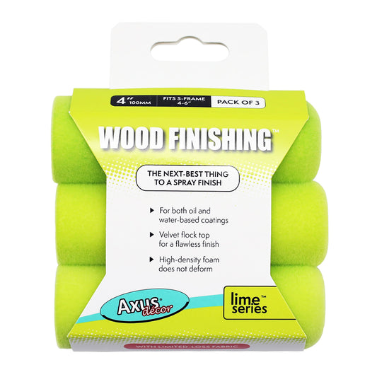 WOOD FINISHING ROLLER (LIME SERIES) 4"/100MM 3 PACK