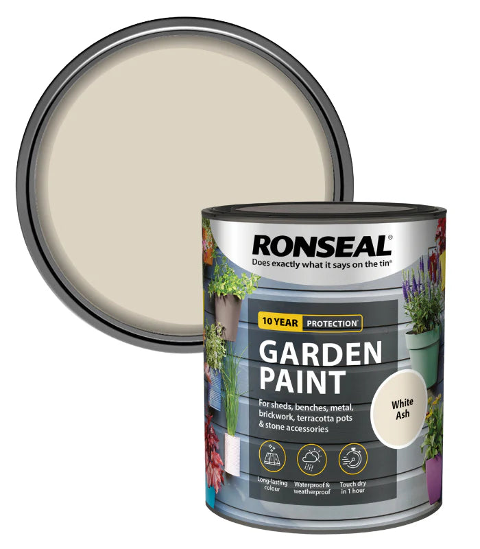 RONSEAL GARDEN PAINT - WHITE ASH 750ML