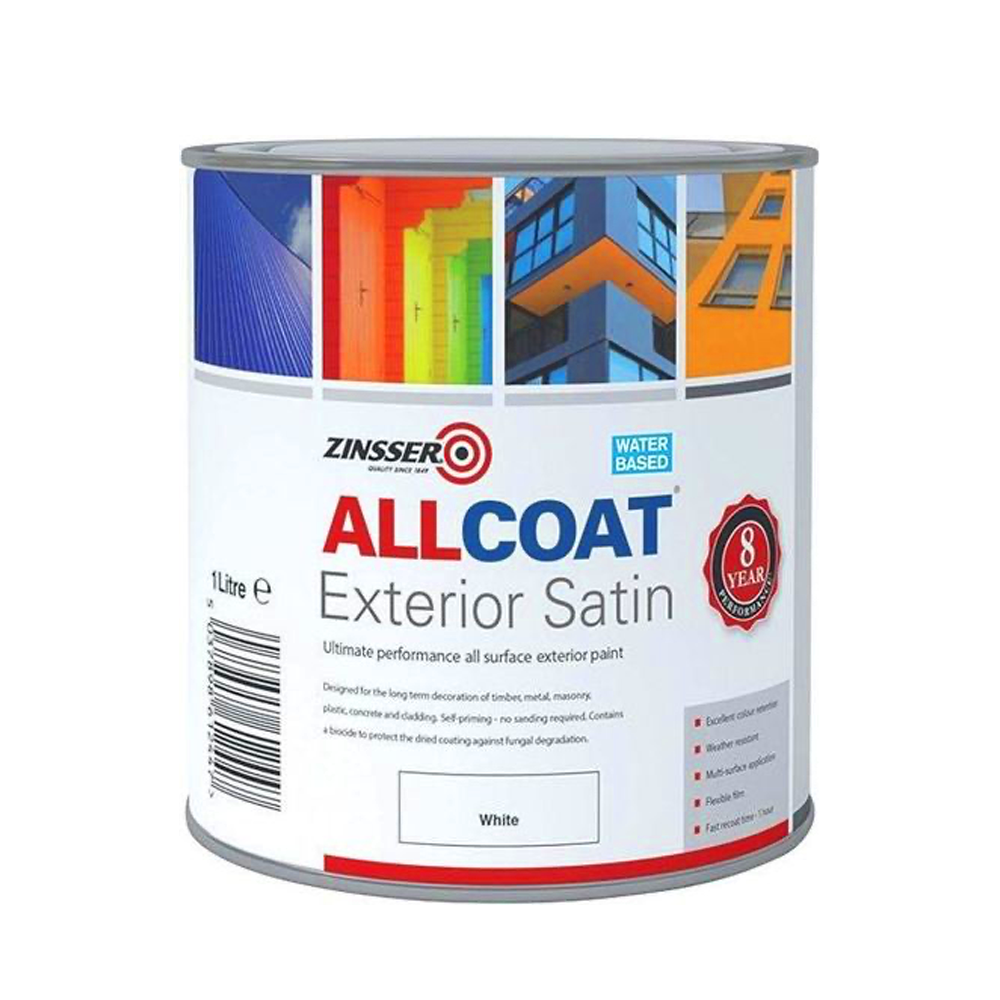ZINSSER ALL COAT SAT WHITE EXTERIOR WB 1L