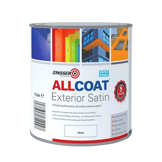 ZINSSER ALL COAT SAT WHITE EXTERIOR WB 1L