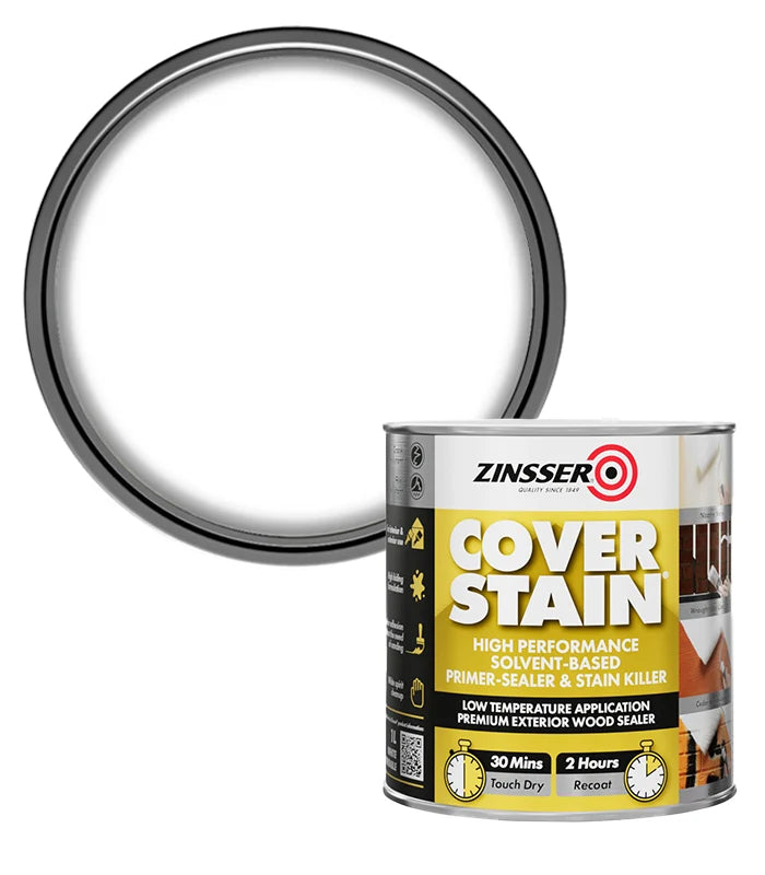 Zinsser Cover Stain can with a white background