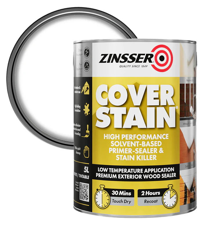 Zinsser Cover Stain can with a white background