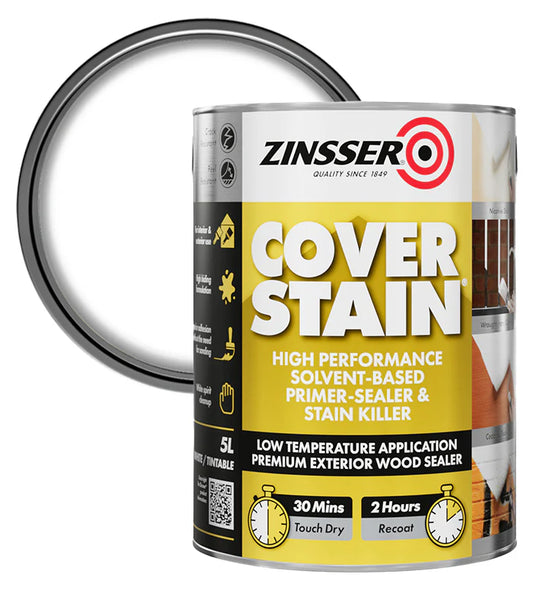 Zinsser Cover Stain can with a white background