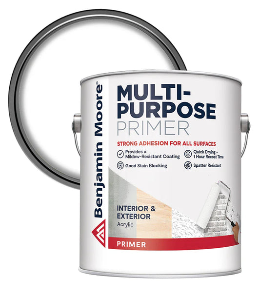 BENJAMIN MOORE MULTI PURPOSE PRIMER WHITE - 1 GALLON (3.78L)
