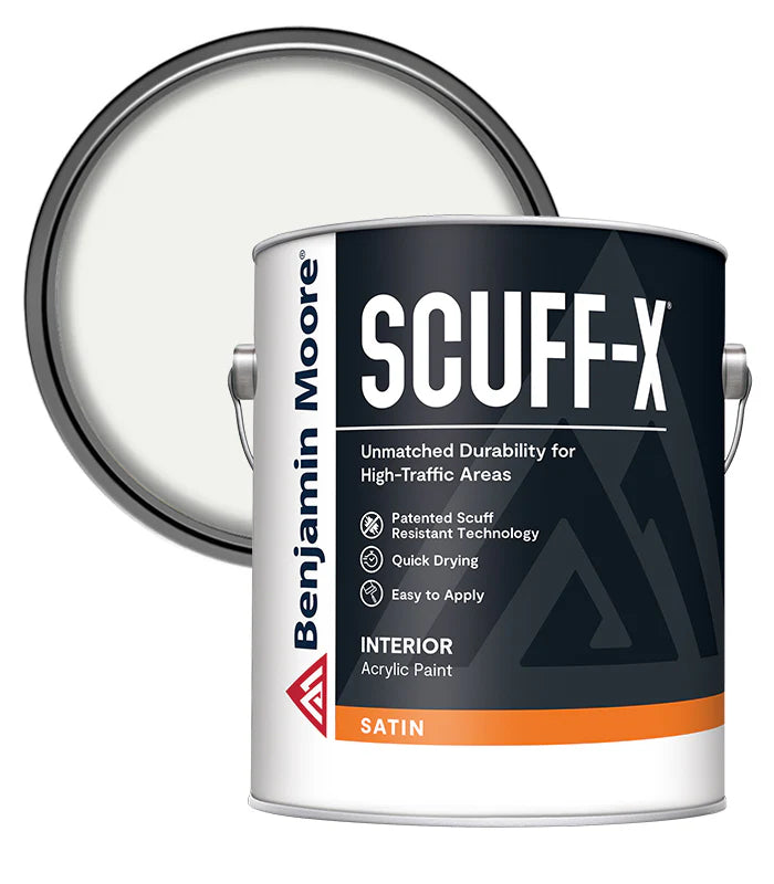 BENJAMIN MOORE SCUFF-X SUPER WHITE SATIN - 1 GALLON (3.78L)