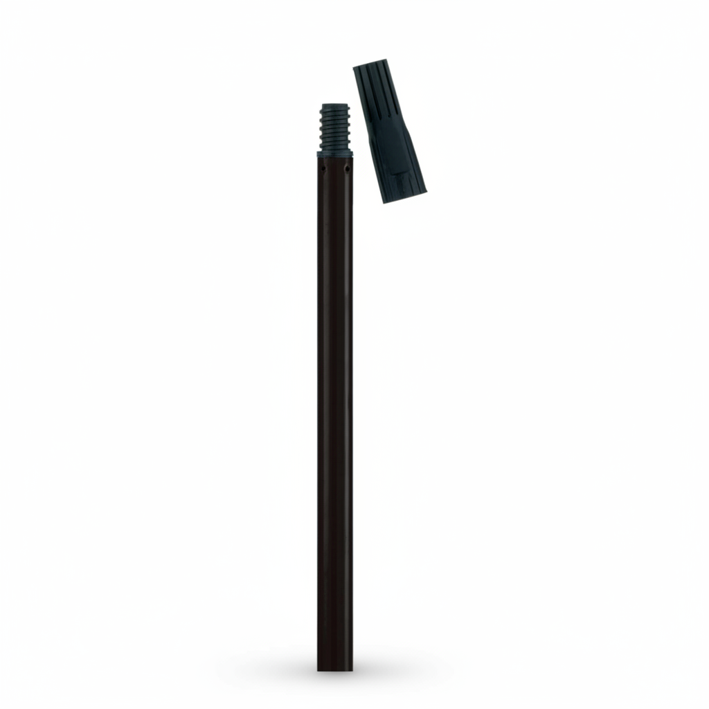 Black decorator's pole on white background