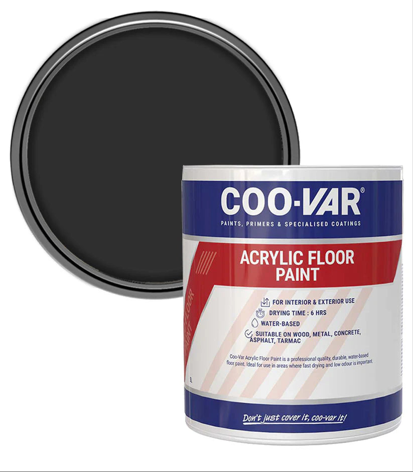 COO-VAR ACRYLIC FLOOR PAINT - BLACK 2.5L