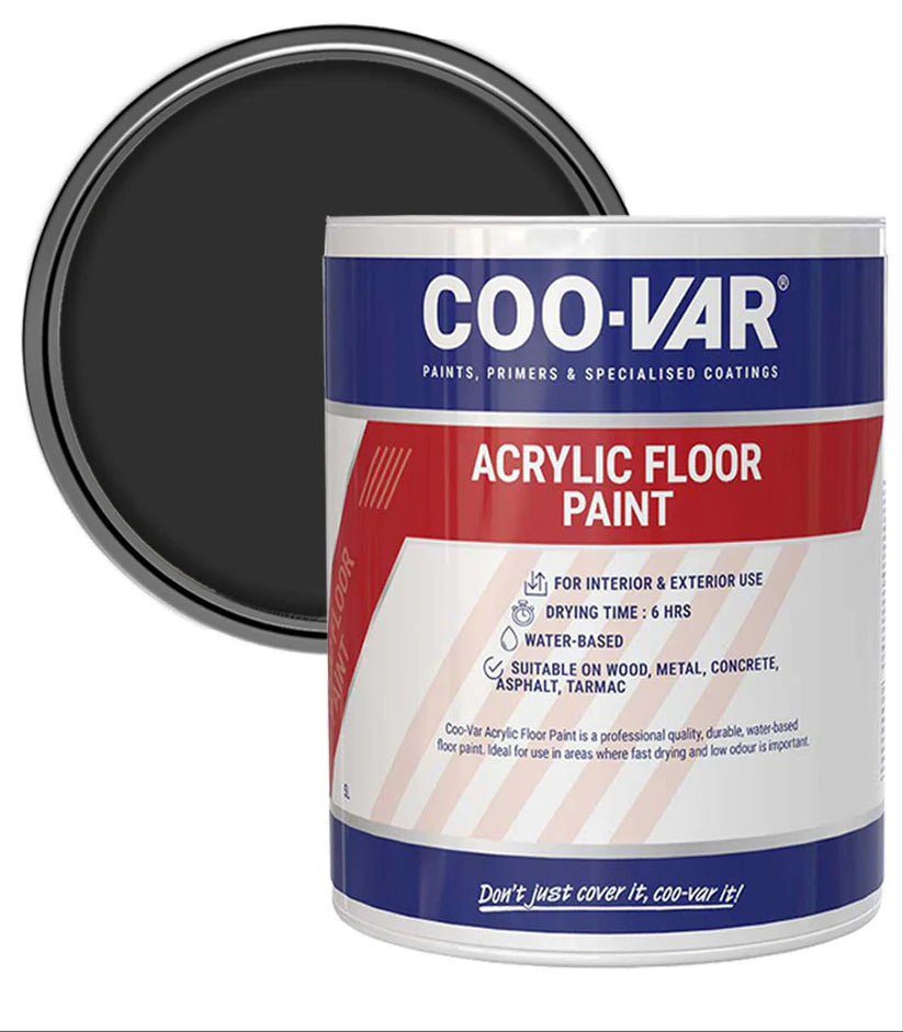 COO-VAR ACRYLIC FLOOR PAINT - BLACK 5L
