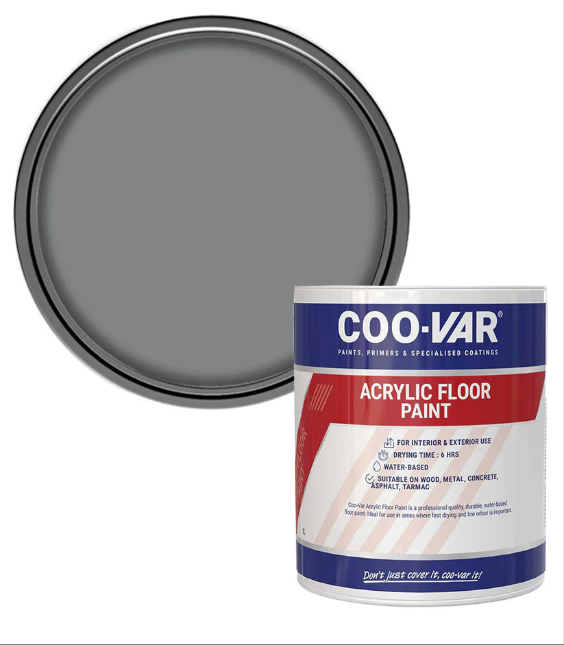 COO-VAR ACRYLIC FLOOR PAINT - FLINT GREY 1L