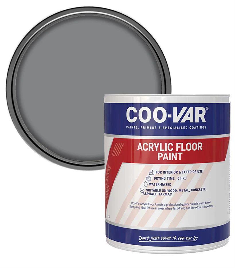 COO-VAR ACRYLIC FLOOR PAINT - FLINT GREY 2.5L