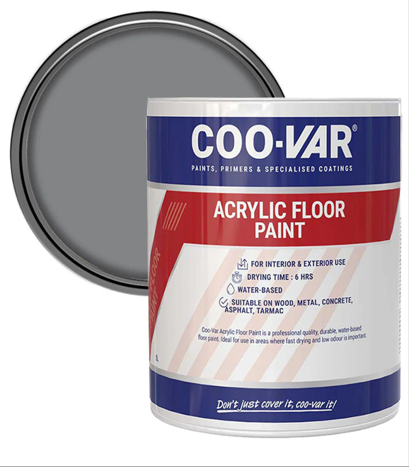 COO-VAR ACRYLIC FLOOR PAINT - FLINT GREY 5L