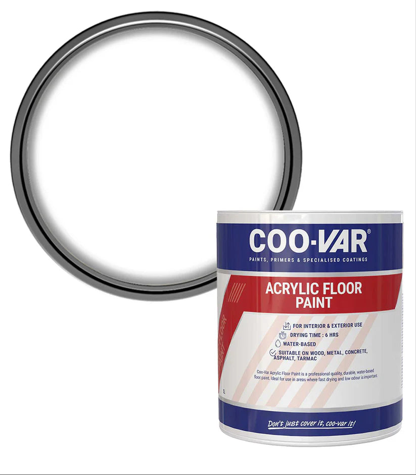 COO-VAR ACRYLIC FLOOR PAINT - WHITE 1L