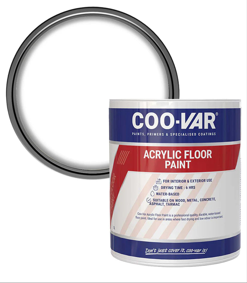 COO-VAR ACRYLIC FLOOR PAINT - WHITE 2.5L