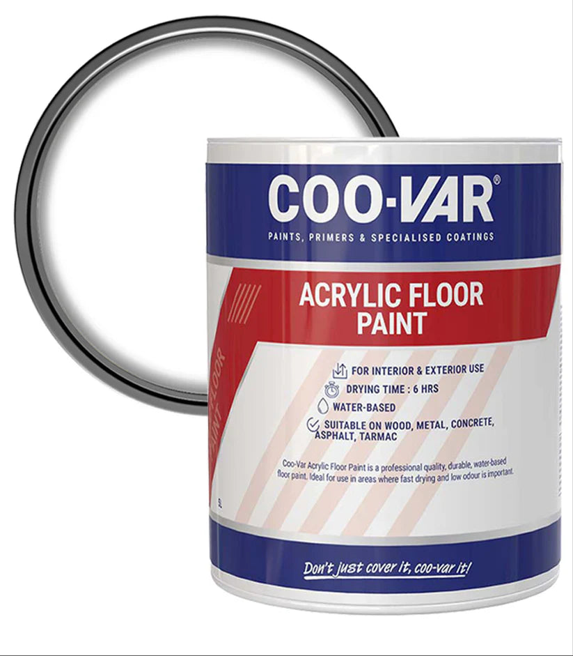 COO-VAR ACRYLIC FLOOR PAINT - WHITE 5L