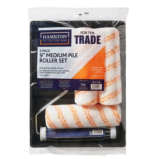 HAMILTON FOR THE TRADE 5PC 9" MEDIUM PILE ROLLER SET