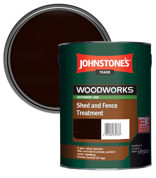 JOHNSTONE'S WOODWORKS SHED & FENCE TREATMENT DARK OAK 5L