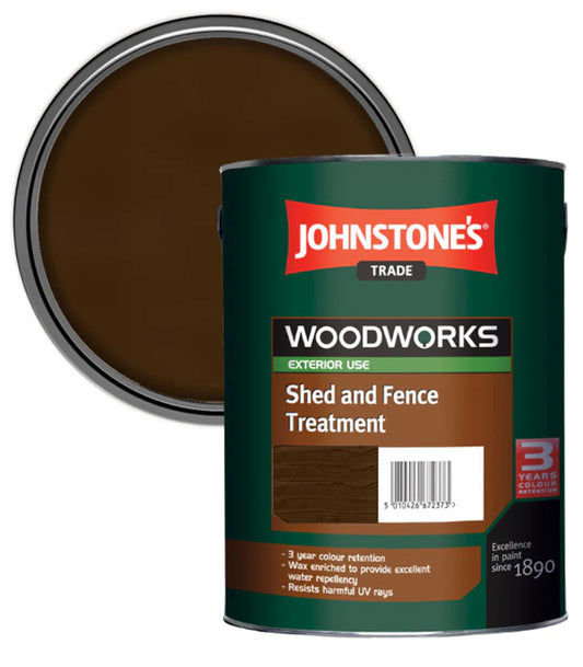 JOHNSTONE'S WOODWORKS SHED & FENCE TREATMENT LIGHT BROWN 5L