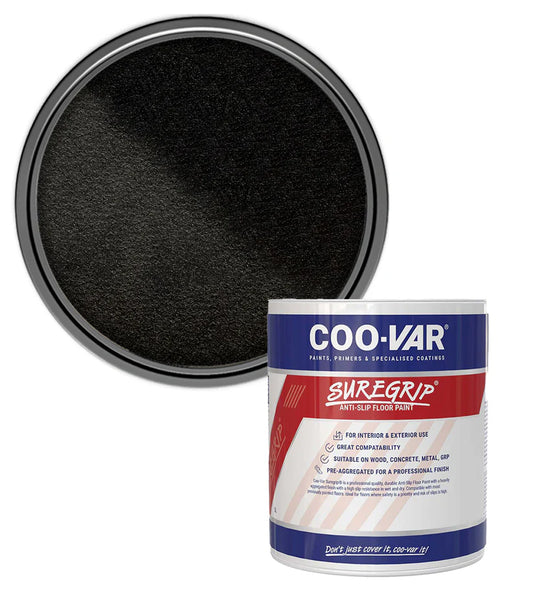 COO-VAR SUREGRIP ANTI SLIP FLOOR PAINT - BLACK 1L