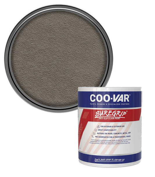 COO-VAR SUREGRIP ANTI SLIP FLOOR PAINT - LIGHT GREY 1L