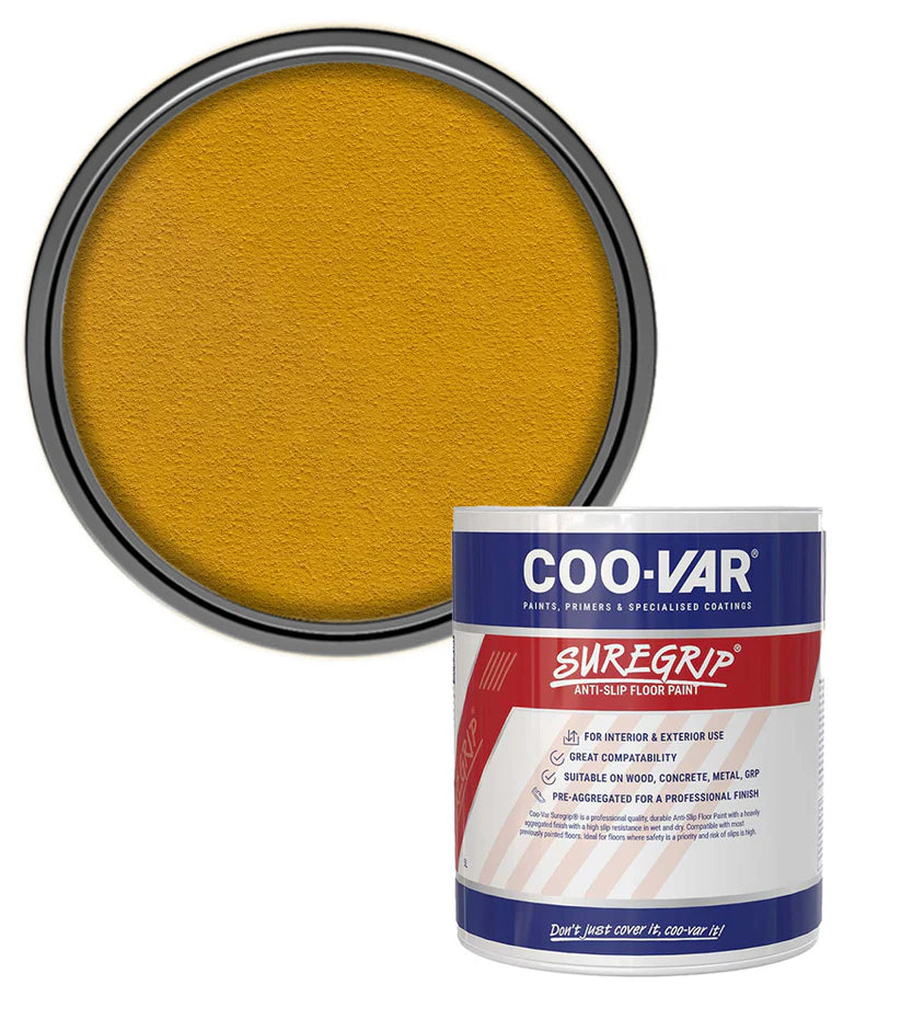 COO-VAR SUREGRIP ANTI SLIP FLOOR PAINT - YELLOW 1L