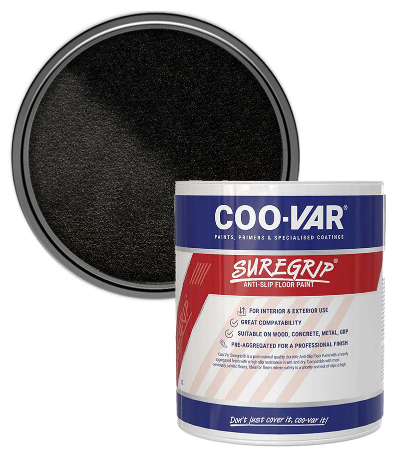 COO-VAR SUREGRIP ANTI SLIP FLOOR PAINT - BLACK 2.5L