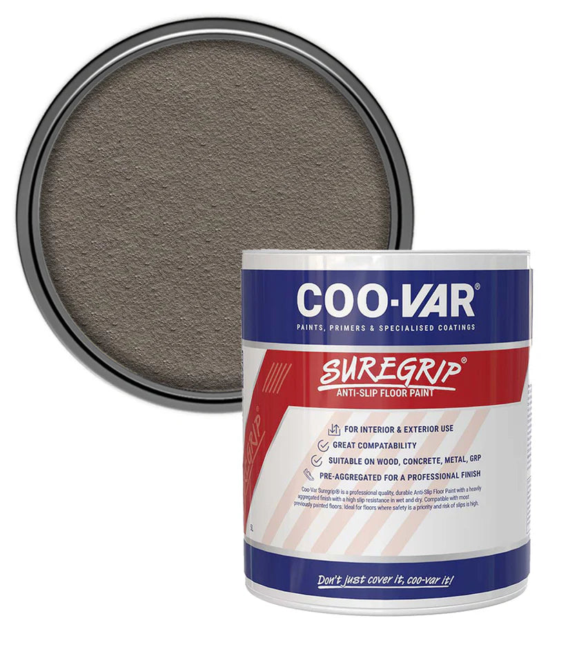 COO-VAR SUREGRIP ANTI SLIP FLOOR PAINT - LIGHT GREY 2.5L