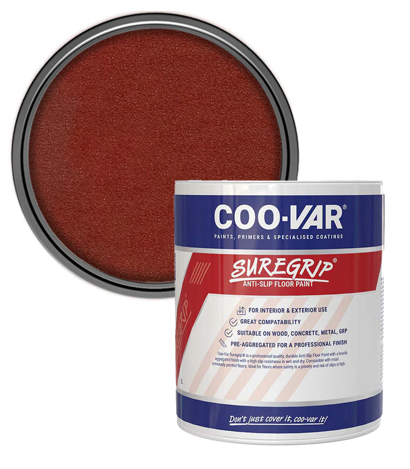 COO-VAR SUREGRIP ANTI SLIP FLOOR PAINT - RED 2.5L