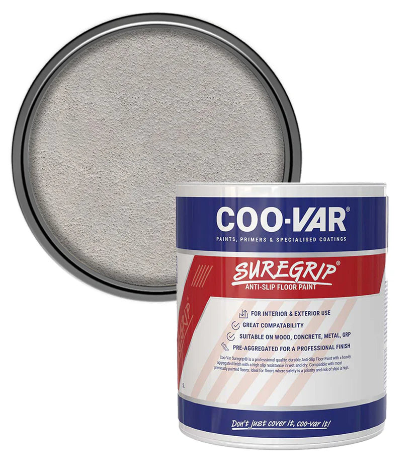 COO-VAR SUREGRIP ANTI SLIP FLOOR PAINT - WHITE 2.5L