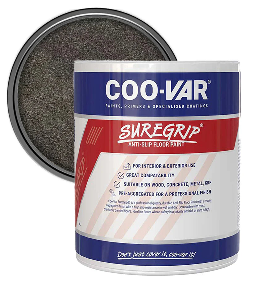 COO-VAR SUREGRIP ANTI SLIP FLOOR PAINT - GREY 5L