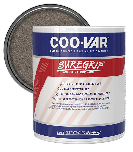 COO-VAR SUREGRIP ANTI SLIP FLOOR PAINT - LIGHT GREY 5L