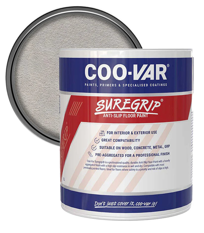 COO-VAR SUREGRIP ANTI SLIP FLOOR PAINT - WHITE 5L