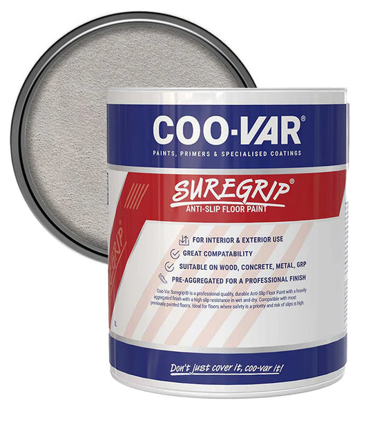 COO-VAR SUREGRIP ANTI SLIP FLOOR PAINT - WHITE 5L