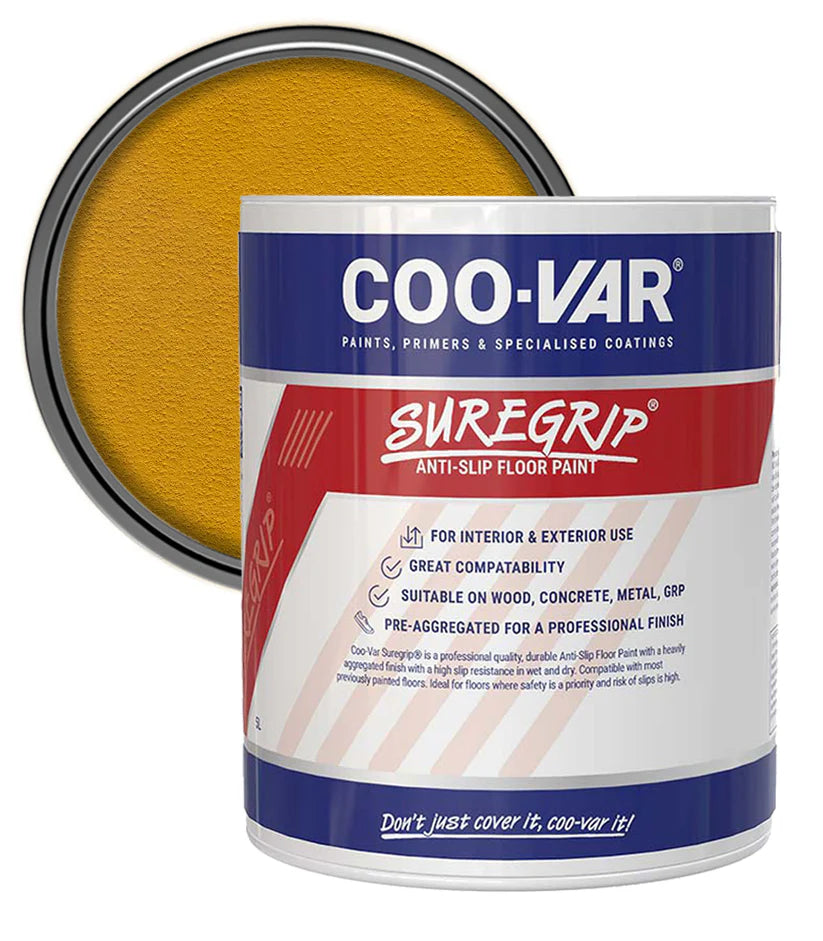 COO-VAR SUREGRIP ANTI SLIP FLOOR PAINT - YELLOW 5L