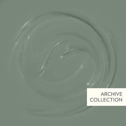 Close-up of gray paint swatch with 'Archive Collection' label