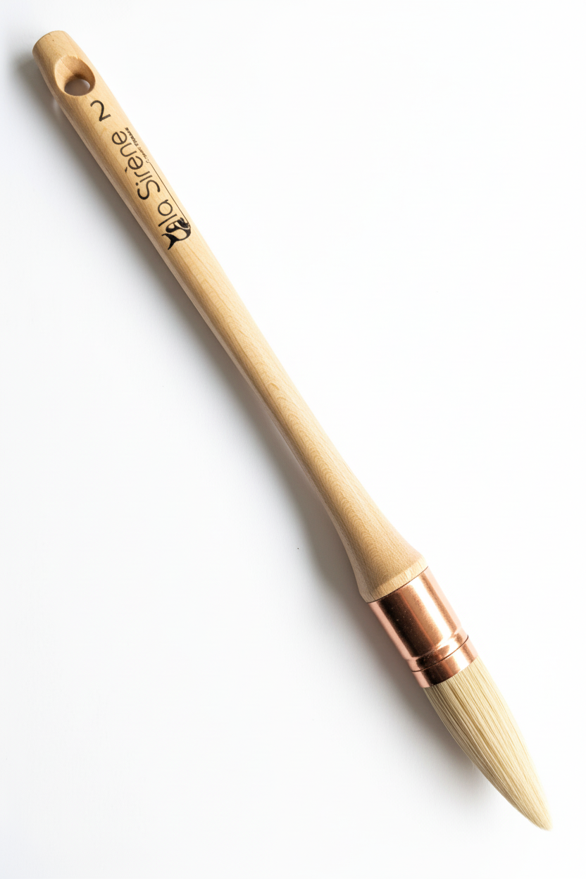Pointed Round Paint Brush Size 2 - Pure White Background