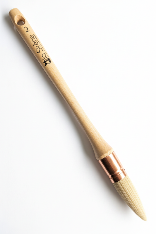 Pointed Round Paint Brush Size 2 - Pure White Background
