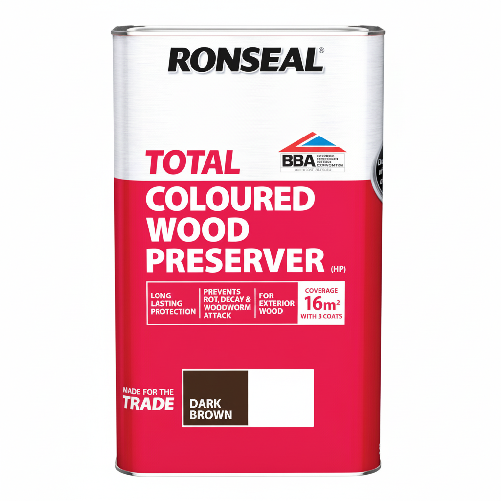 Ronseal Total Coloured Wood Preserver Dark Brown 2.5L