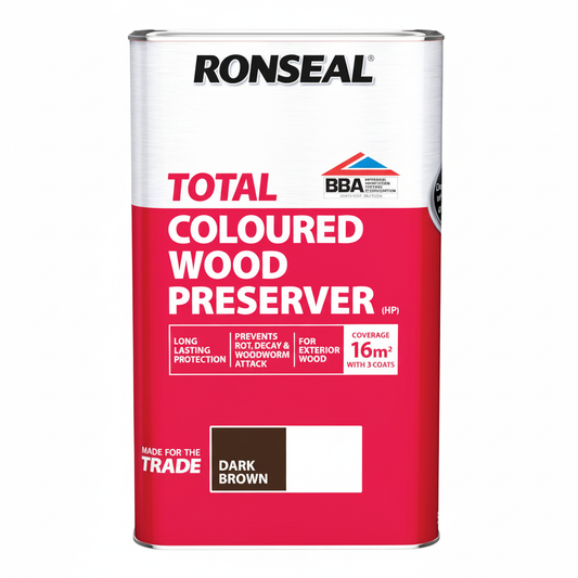 Ronseal Total Coloured Wood Preserver Dark Brown 2.5L