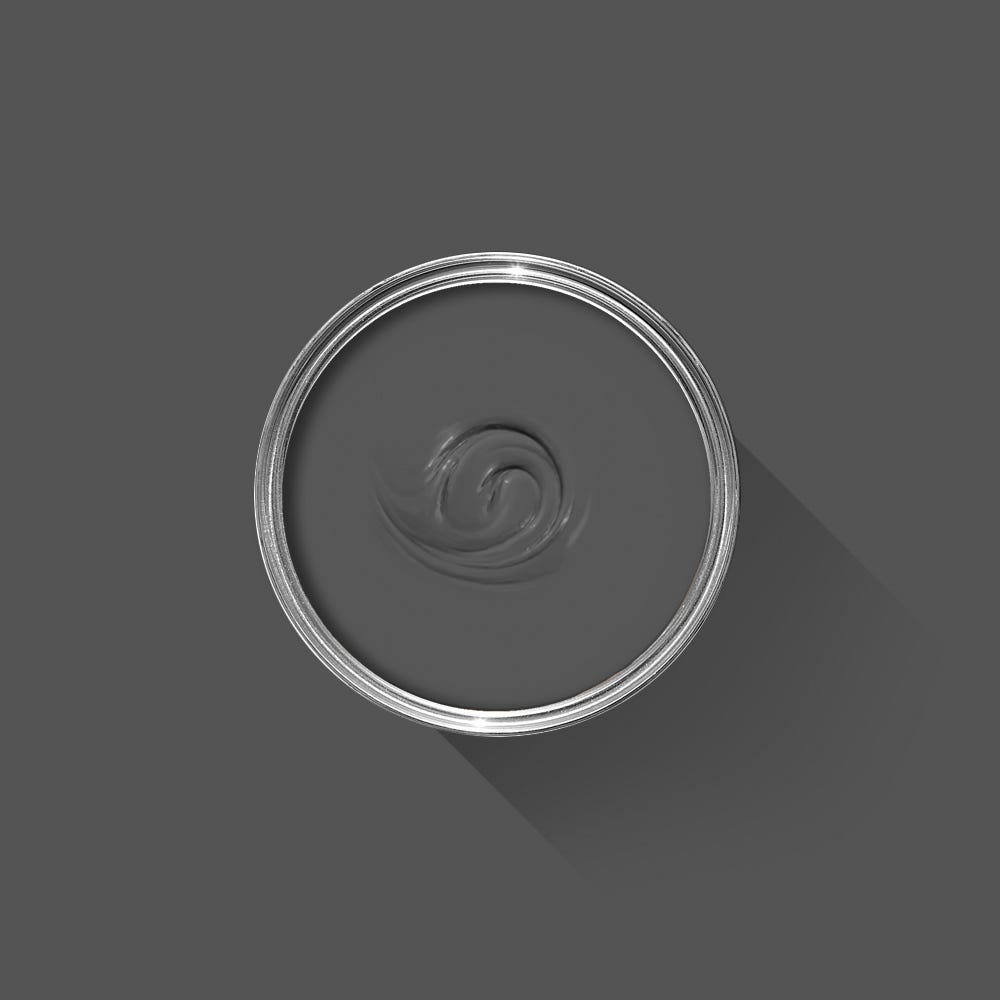 Clear plastic cup with a swirled liquid on a dark gray background